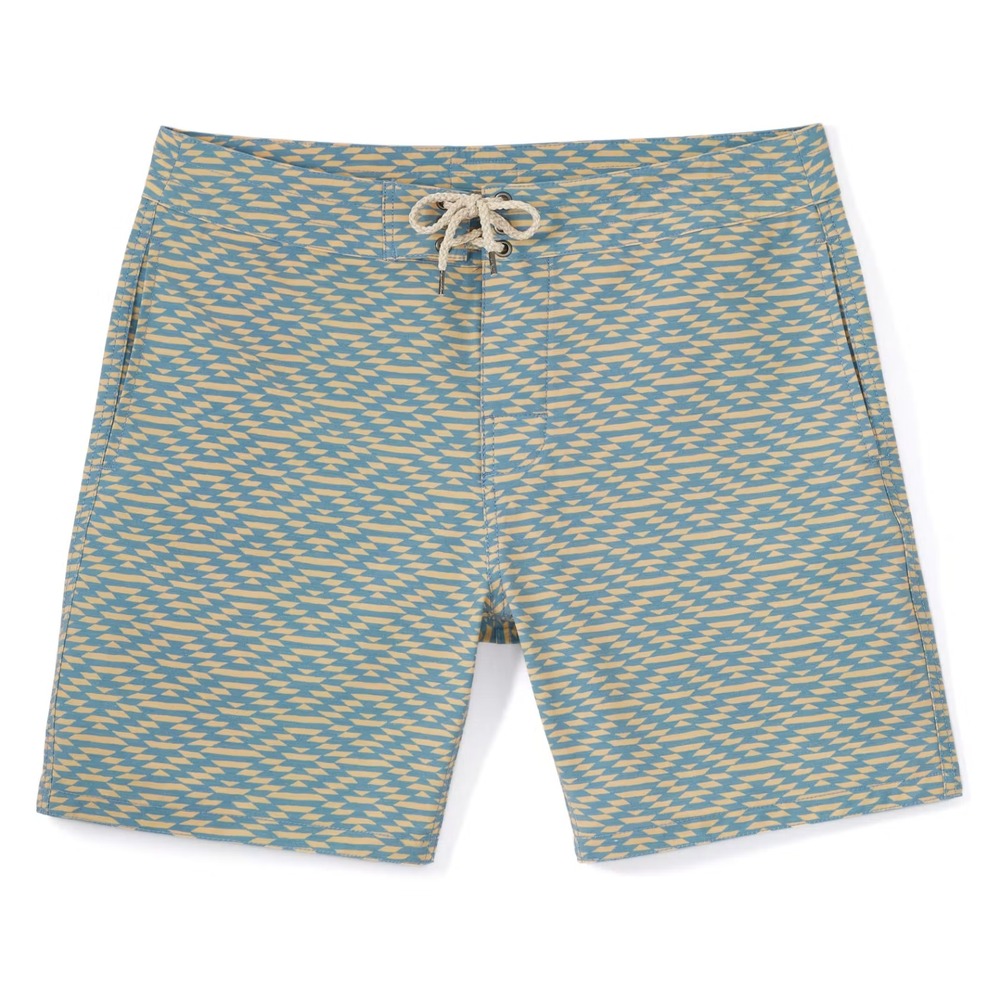 Faherty Classic Boardshorts in Santa Rosa Yellow Blue Size 36